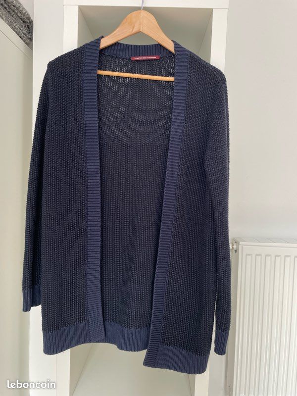 Gilet Long Style Veste COMPTOIR DES COTONNIERS - Taille S Noir, En Laine, Très Bon état
