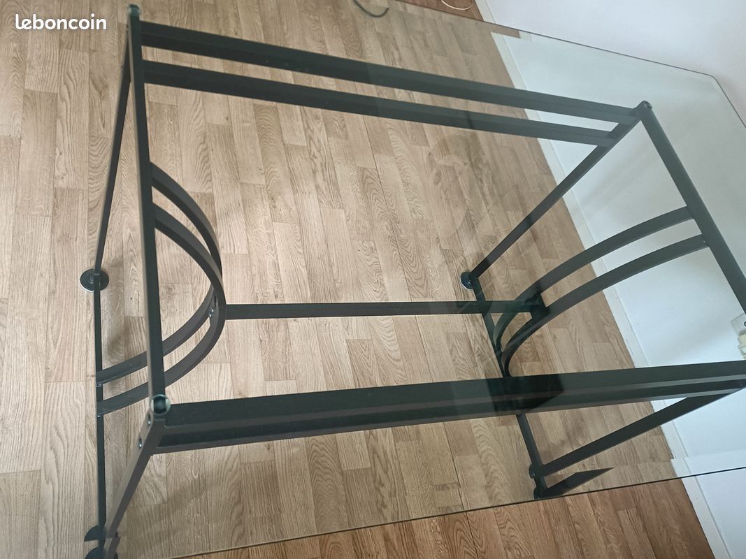 Table en verre en fer forger (image 2)