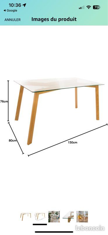 Table à manger + 4 chaises (image 6)