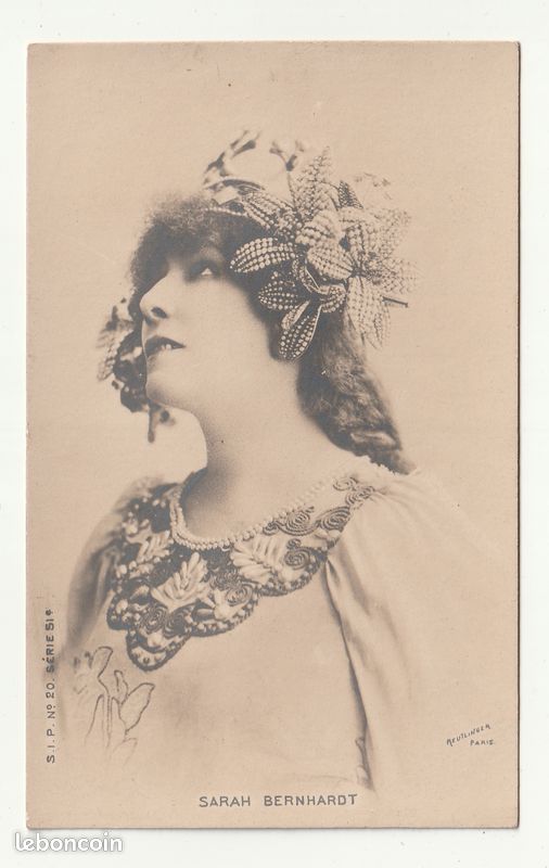 Carte du cabinet image de l'actrice française Sarah Bernhardt (1844–1923) de Napoléon Sarony