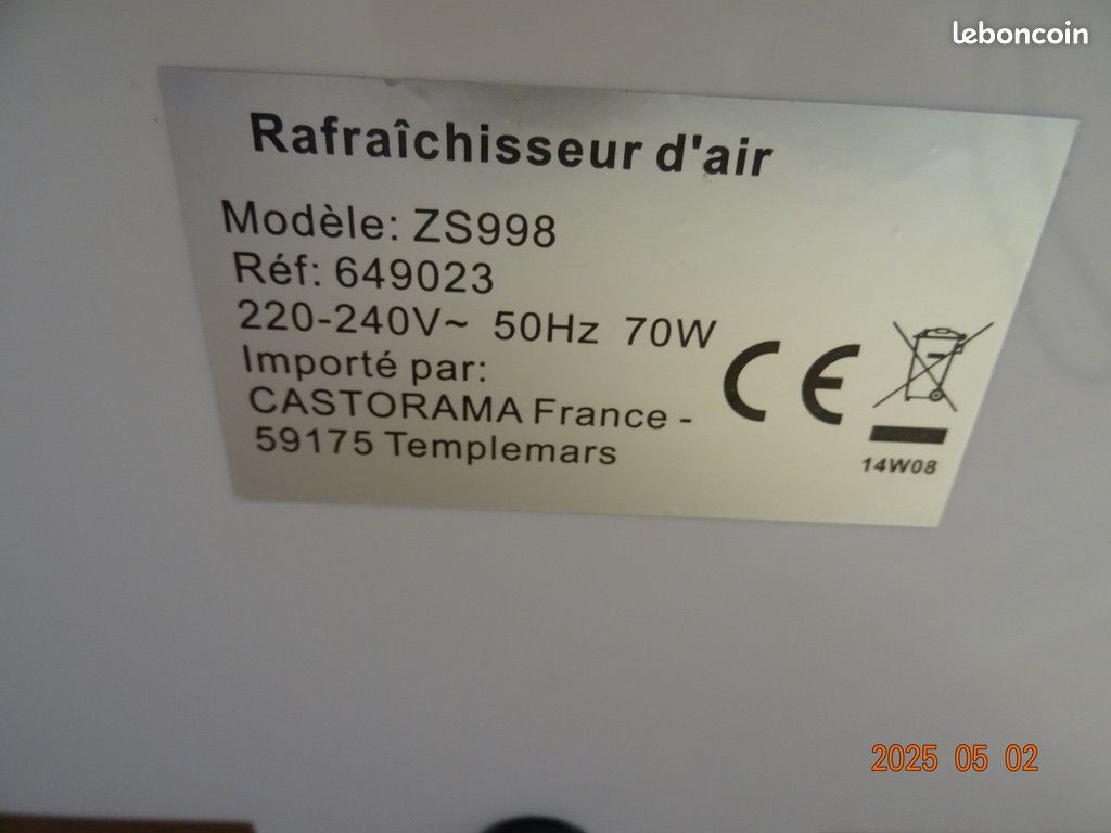 Rafraichisseur d'air ventilateur Equation ZS 998 (image 5)