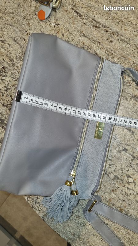 Sac à Main Daniel Hechter Gris Et Blanc Neuf - Taille Moyenne, Nylon, Dimensions 36x25x10 Cm
