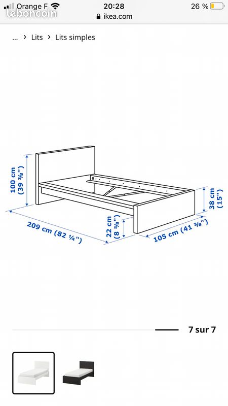 Chambre IKEA 1 personne (image 5)