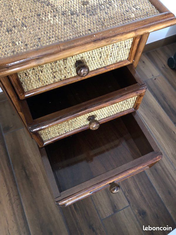 Bureau /coiffeuse rotin (image 5)