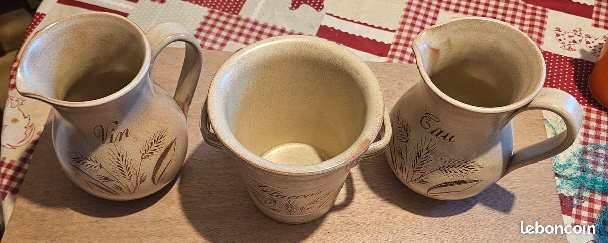 Pichet eau, vin et pot à glaçon (image 1)