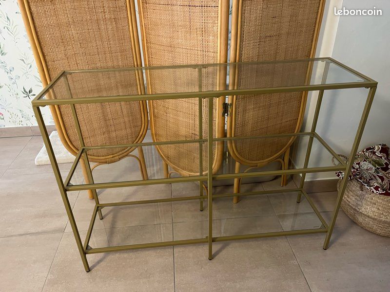 VASAGLE Étagère à 3 Niveaux en Verre Trempé & Cadre en Métal (image 2)