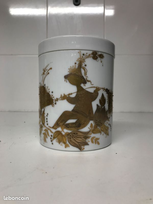 Bonbonnière Rosenthal en porcelaine blanche et dorée (image 1)