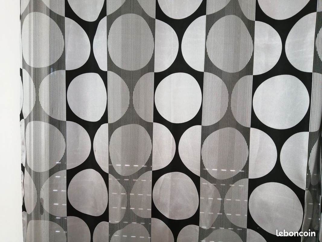 Voilage tamisant design a œillets - 5 panneaux - l.140 x h.233 cm (image 2)