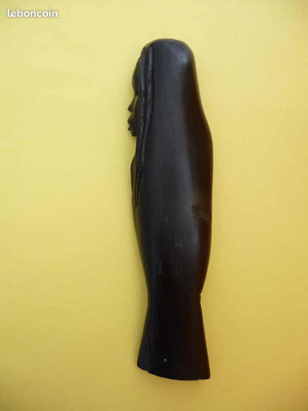 Vierge Noire Africaine - Statue en Bois Noir Sculpté ébène ART AFRICAIN 12 cm (image 2)