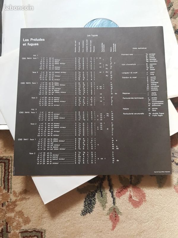 Coffret vinyle 33 tours, Bach, Le clavier bien tempéré intégrale, Louis Thiry (image 6)