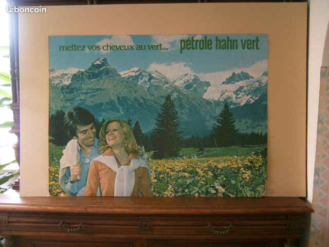 Grande affiche d'ancienne pub " Pétrole Hahn Vert " (image 1)