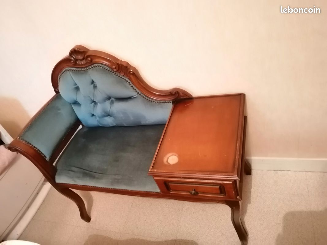 Meuble fauteuil, banquette vintage en bois ancien (image 1)