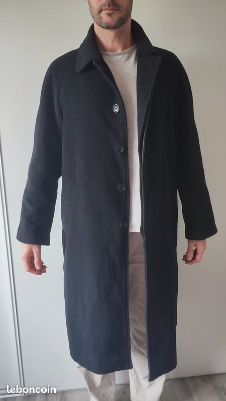 Manteau long homme noir élégant – Taille 54 (image 1)