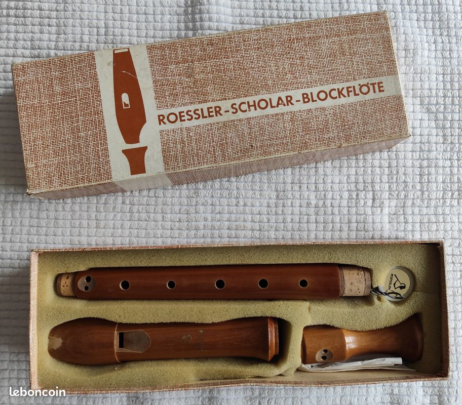Flûte à bec ancienne Alto Roessler-Scholar-Blockflöte en bois (image 1)