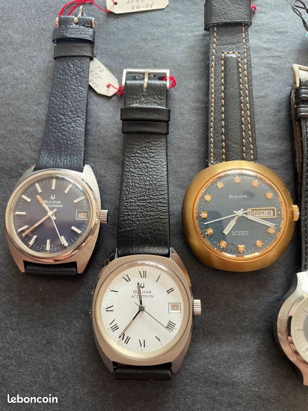 Lot de 6 montres vintage BULOVA Accutron + 1 Automatique – Ancien stock de bijouterie – Années 1970 (image 2)
