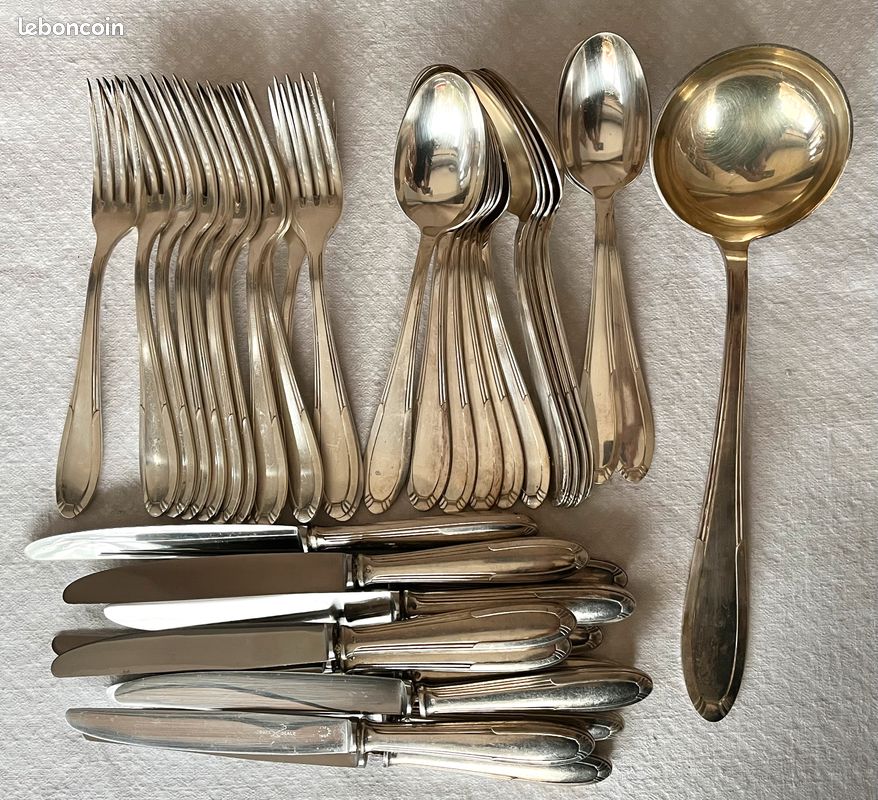 Partie De Ménagère 31 Pièces Métal Argenté P.O.P – État Français