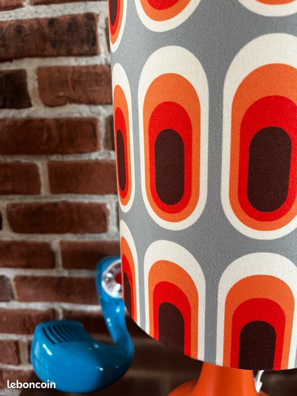 Belle lampe orange vintage seventies rétro (image 7)