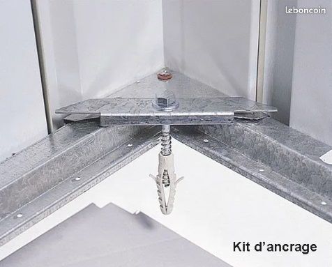 Abri de jardin en métal imitation bois 7,21m² + kit ancragengement outils XXL (image 4)