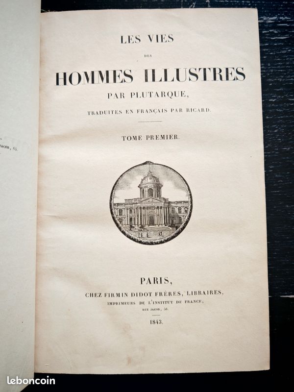 Plutarque abrege des vies des hommes illustres - Livres