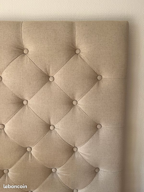 Lit capitonné en lin Maisons du Monde 140x190cm (image 9)