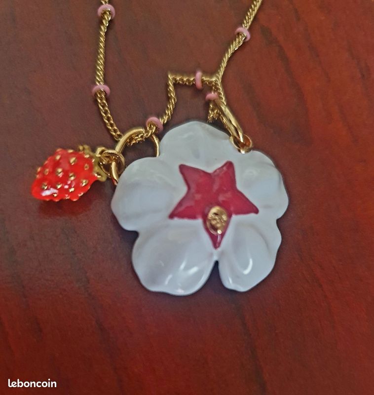 Pendentif Charm Avec Perle Rose - Neuf Sans Emballage D'origine