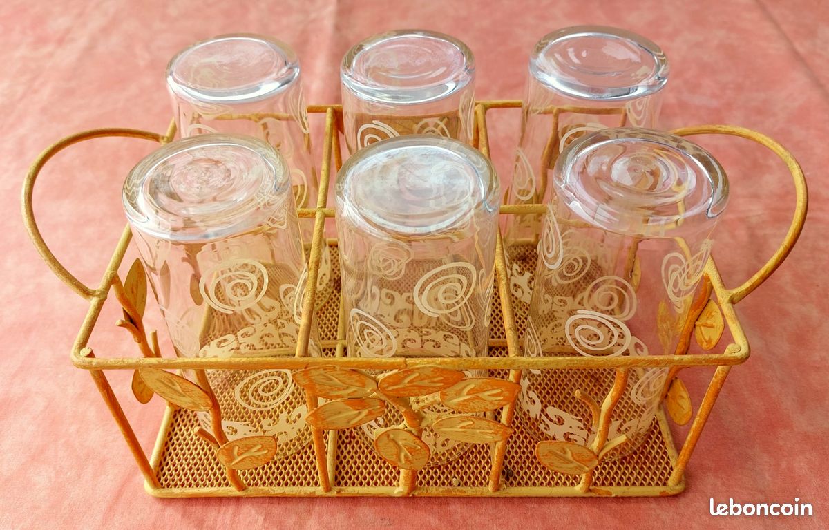 Verres droits avec leur panier métallique (image 2)