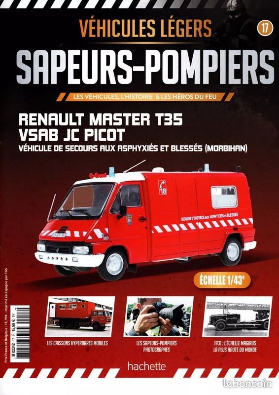 RENAULT MASTER T35 Picot - Camion Pompiers VSAB Véhicule de Secours aux Asphyxiés et Blessés du MORBIHAN – SDIS 56 - échelle 1/43 - Neuf en Boite d'origine non ouverte - Collection POMPIERS n° 17 (image 6)