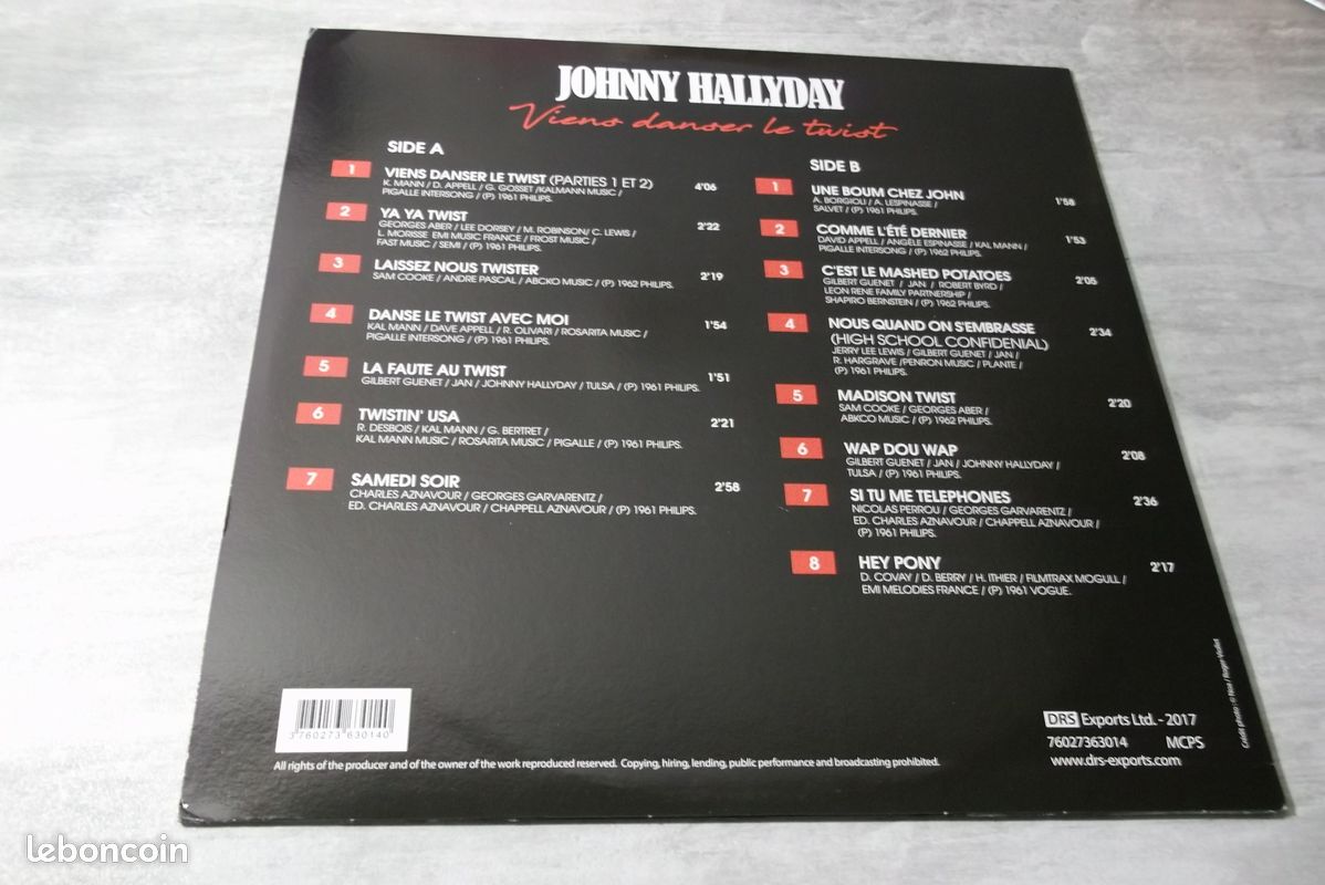 Johnny hallyday-viens danser le twist-vinyle (image 2)