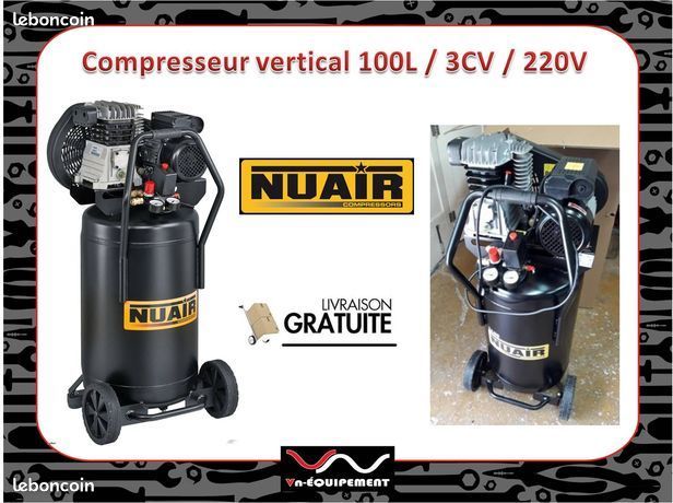 Compresseur 100L 220V - Garantie 3 ans