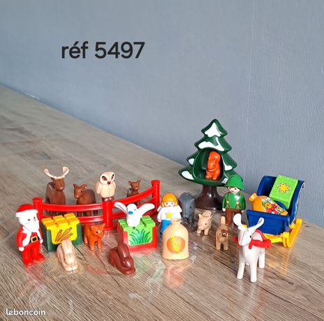 Playmobil 2521 - Père Noël Avec Animaux De La Forêt Et Lutin - Occasion - Set Complet Ou Partiel