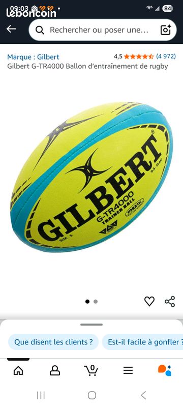 Gilbert Ballon De Rugby G-TR4000 Trainer Fluo Taille 4