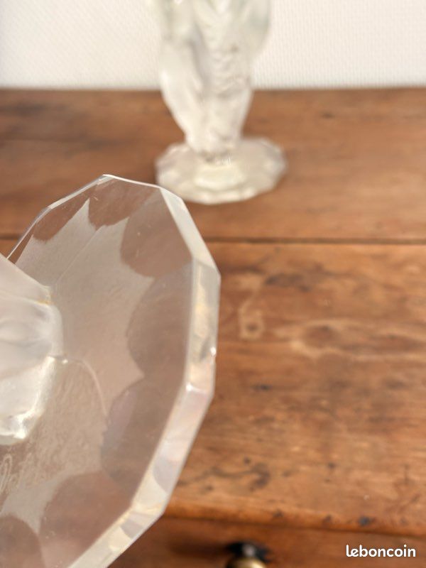 Paire de Vases verre moulé Nymphes Bacchantes Style Lalique Detel Art Deco (image 3)