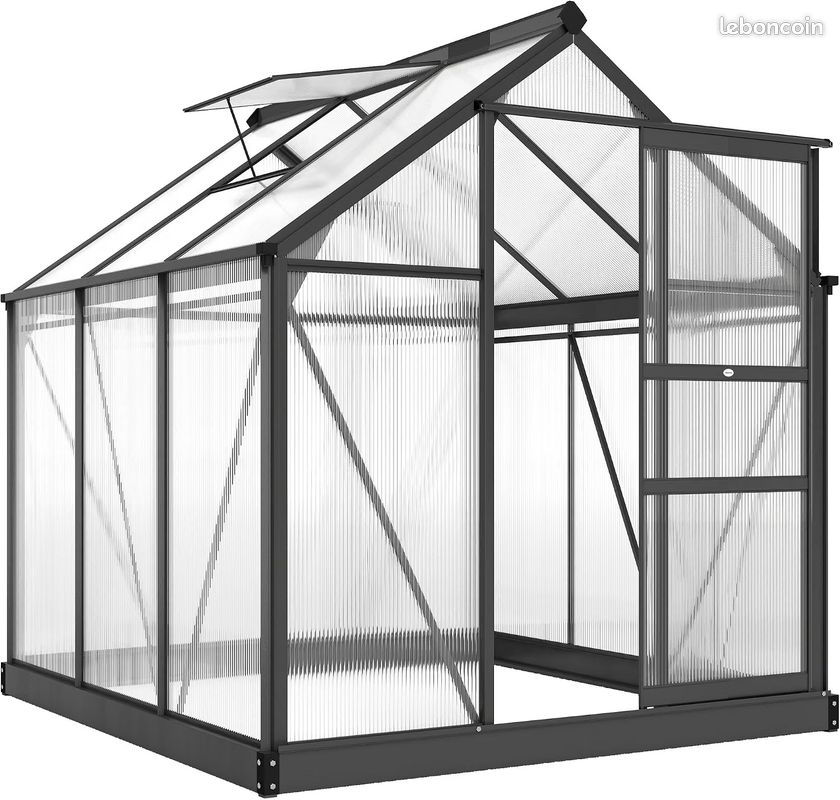 Serre de jardin Alu 190x192x201 / 3.65 M² (image 1)