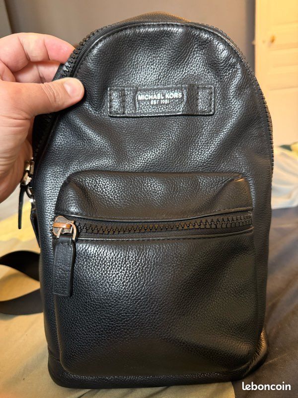 Sac bandoulière en cuir Cooper pour homme de Michael Kors Noir