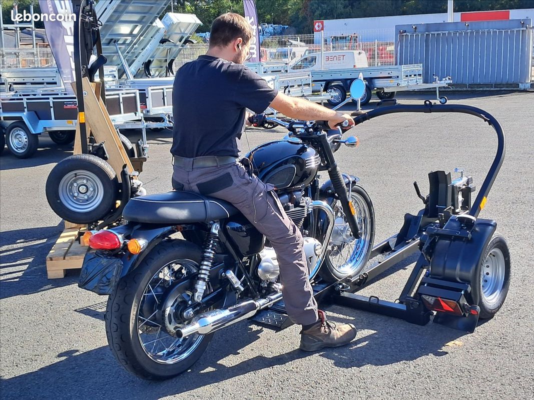 Remorque PORTE MOTO ABAISSABLE, PLIABLE, compatible Scooter, MP3, SMART BIKER France (image 5)