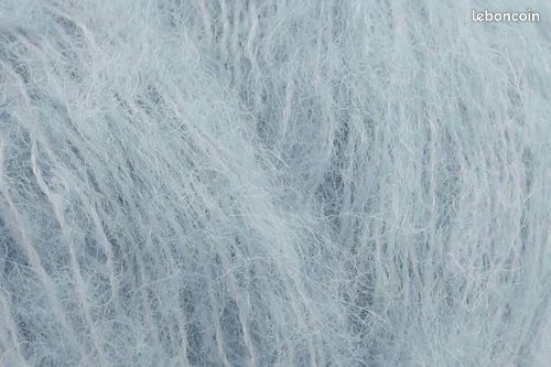 4 pelotes neuves (📏380M-⚖️68G au total) BRUSHED ALPACA SILK 77% alpaga et 23% soie de DROPS 3 coloris assortis (14 BRUME MATINALE + 33 GLACE PISTACHE + 28 BLEU PACIFIQUE) (image 12)