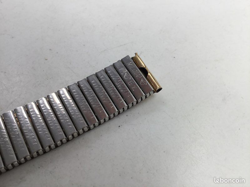 Bracelet montre à déployante papillon - acier inox massif bicolore