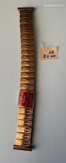 Bracelet De Montre Extensible Plaqué Or - 13 Mm, Anses Courbes, Vintage Années 50
