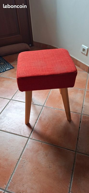Tabouret déco orange rouge (image 2)