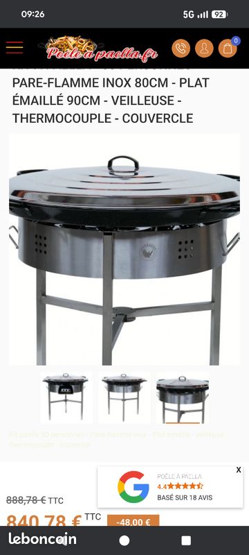 Kit à paella professionnel 60/80 personnes (image 2)