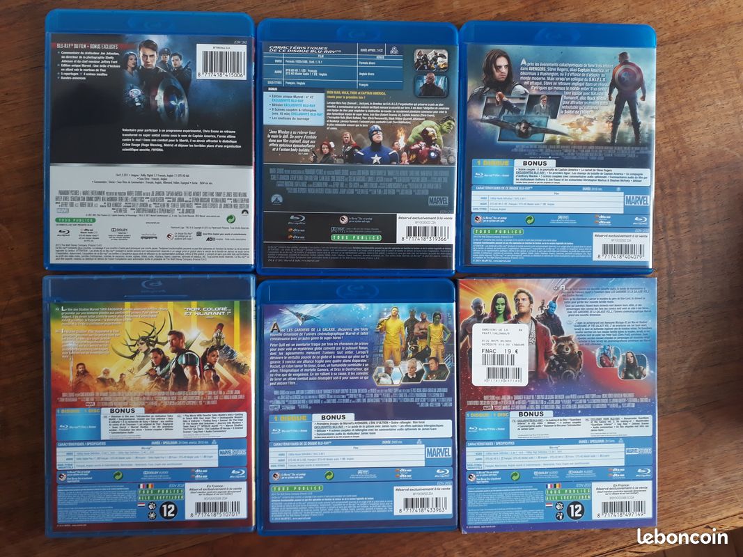 Lot DVD Blu-Ray Marvel - Captain America, Avengers, Thor Ragnarok, Gardiens de la Galaxie (image 2)