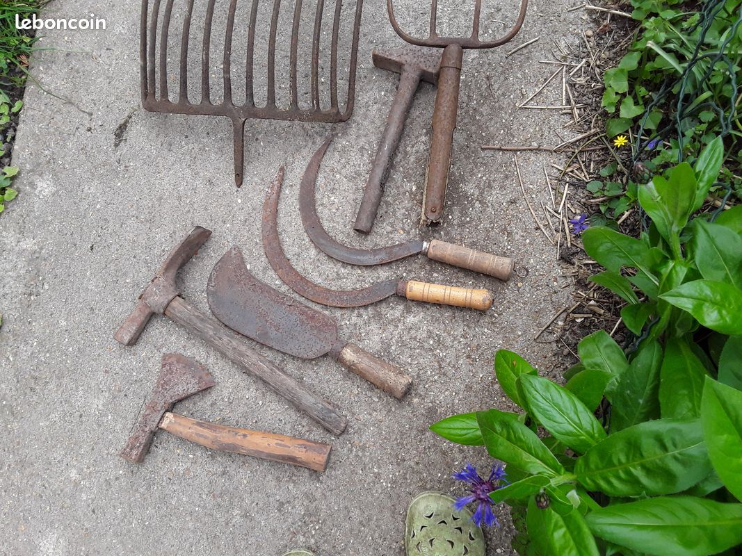 Lot de 8 outils anciens de jardin (image 3)