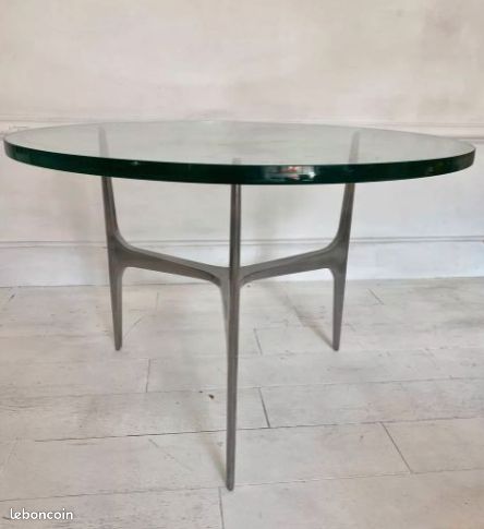 Knut HESTERBERG Table basse verre et aluminium (image 1)