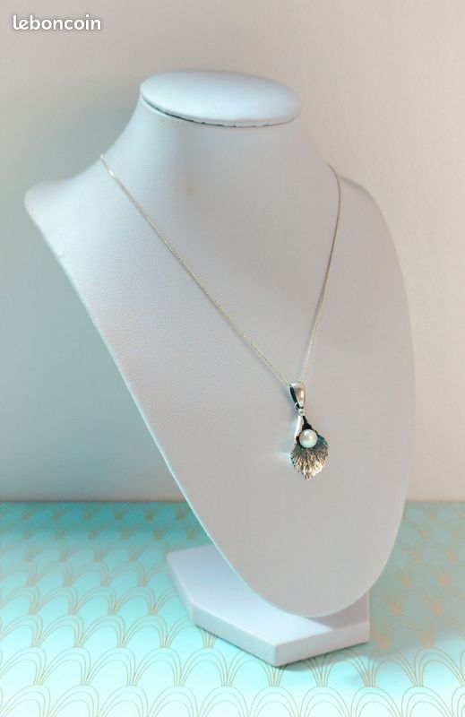 Pendentif Panier Ancien Art Déco En Argent Rhodié Avec Marcassite Et émail Bleu + Chaîne 42cm | Occasion - Bijou Transformé
