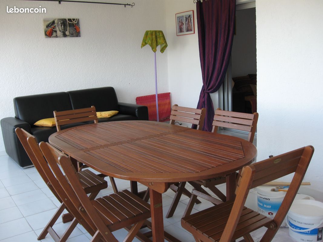 Salon de jardin en teck 8 places 180X100 + rallonge 60 cms (image 1)