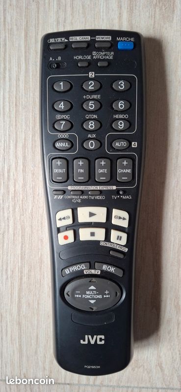 Télécommande Origine JVC PQ11202 Pour Magnétoscope VHS - Garantie 6 Mois