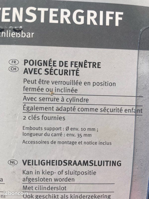 Poignée de fenêtre avec sécurité (image 3)