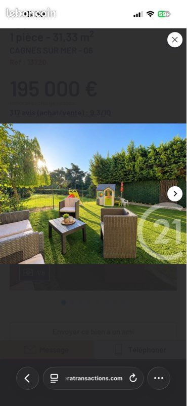Appartement 1 pièce 31 m² · à Cagnes-sur-Mer · 31 m² · 195 000 €