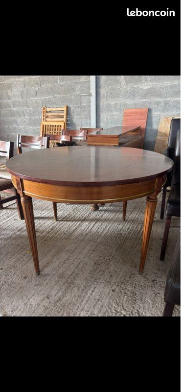 Table d110cm + 3 rallonges de 40cm époque louis XVI (image 1)