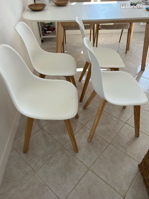 Lot de 4 chaises scandinaves blanches (image 2)